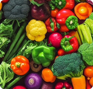 A variety of colorful vegetables